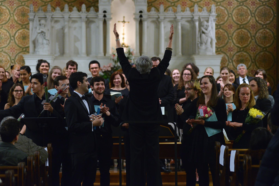 The Barnard-Columbia Chorus and Chamber Choir, pictured here in 2015, performed their annual Holiday Choral Concert.