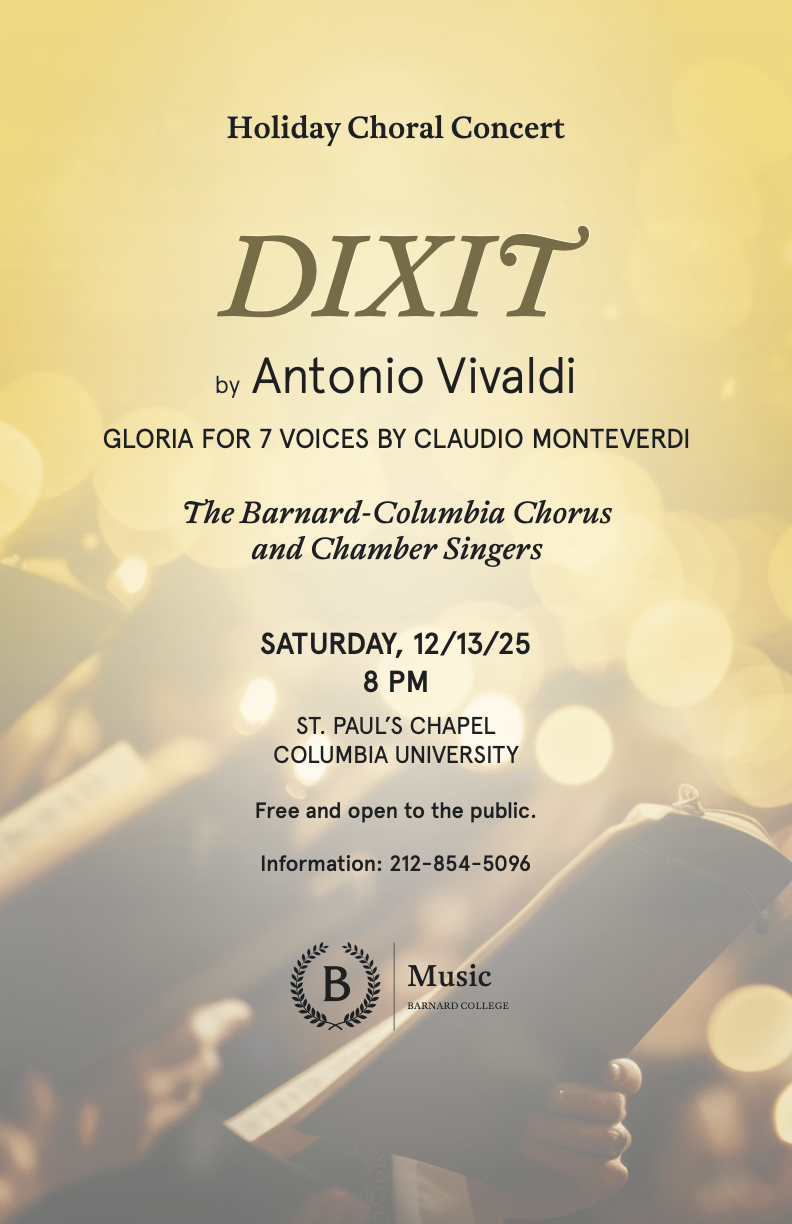 Poster for Music Fall Holiday Choral Concert